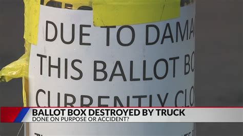 Ballot box destroyed by truck in Aurora